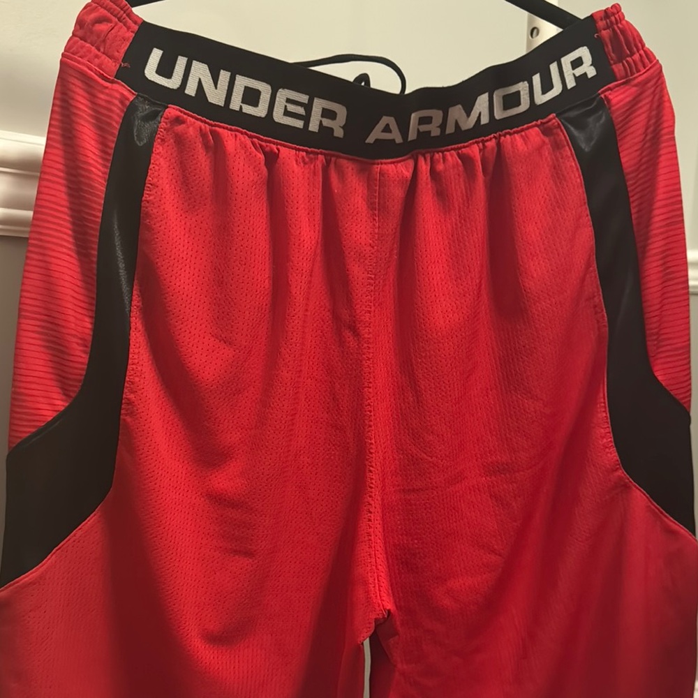 Under Armour Men's Athletic Red and Black Shorts